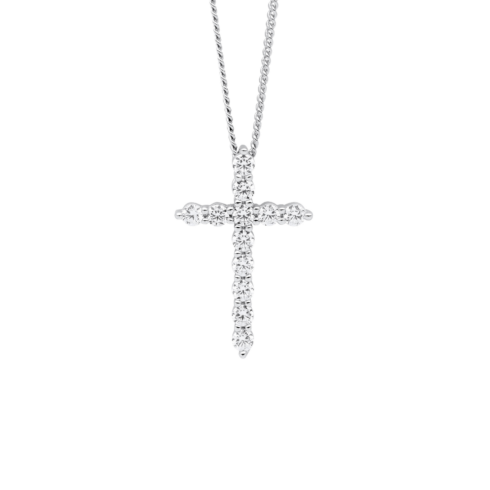 Sterling Silver 19mm Cross Necklace