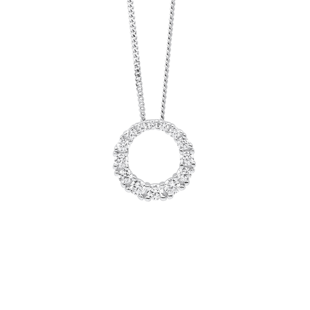 Sterling Silver 13mm Circle Necklace