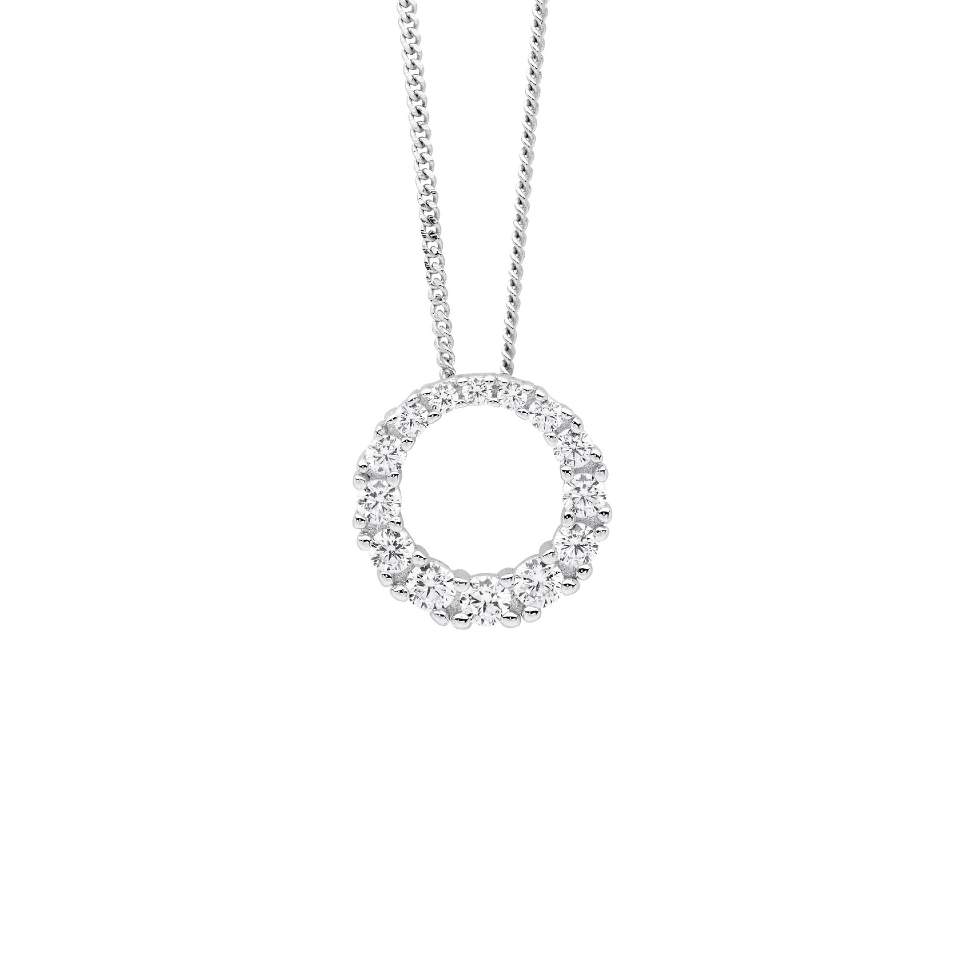 Sterling Silver 13mm Circle Necklace
