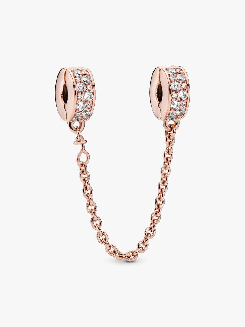 Clear Pavé Safety Chain Clip Charm