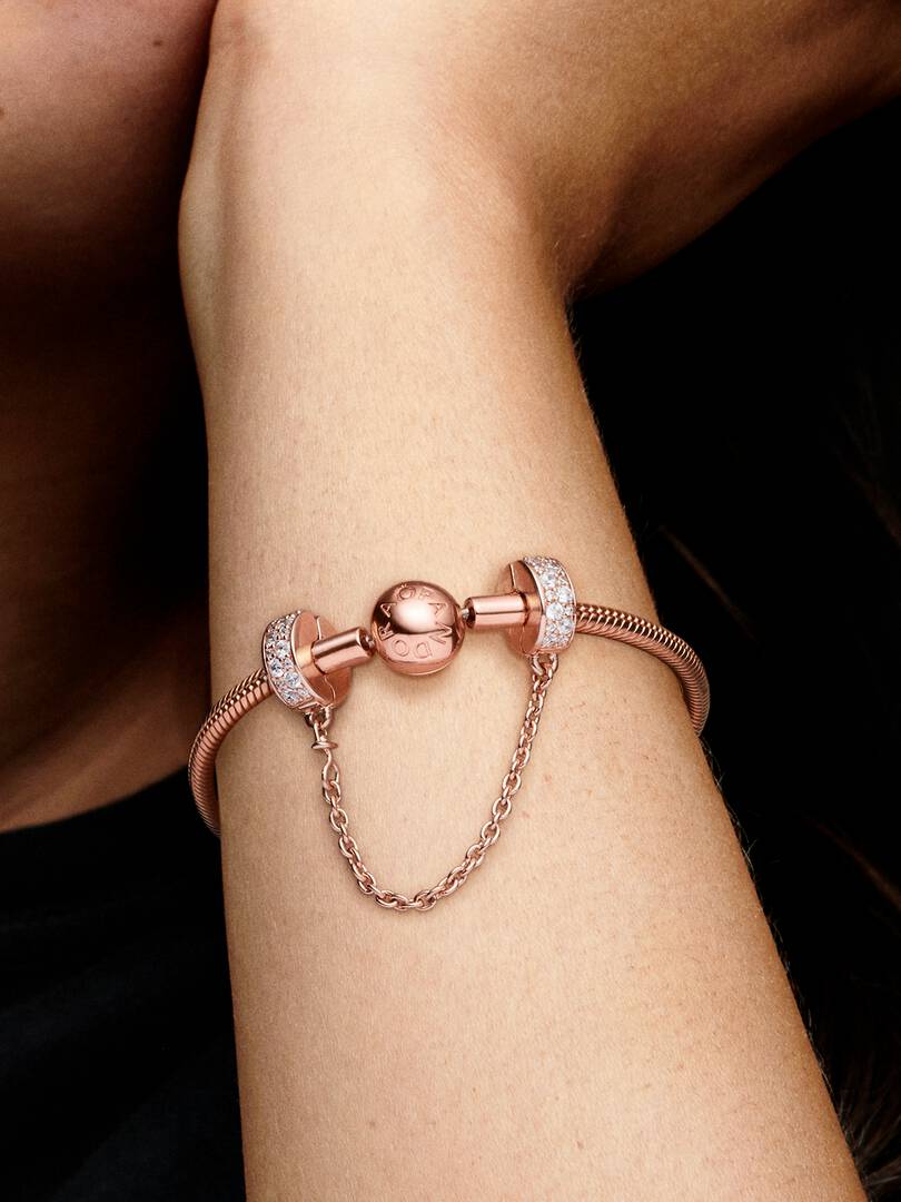 Clear Pavé Safety Chain Clip Charm