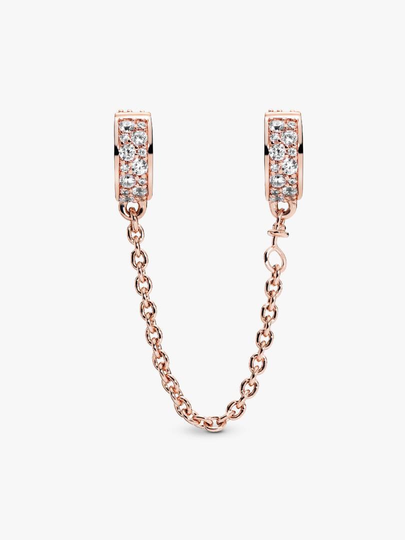 Clear Pavé Safety Chain Clip Charm