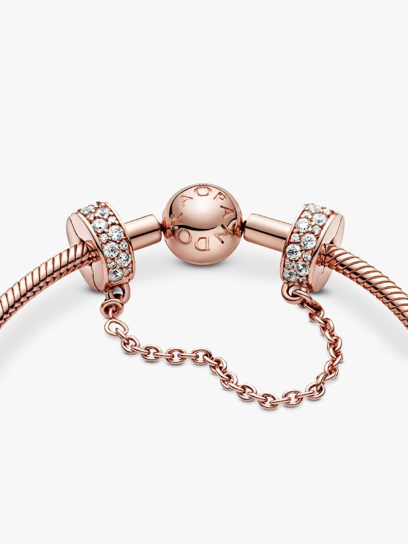 Clear Pavé Safety Chain Clip Charm