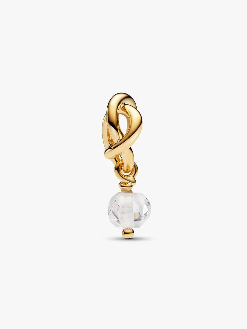 April Crystal Birthstone Eternity Circle Dangle Charm