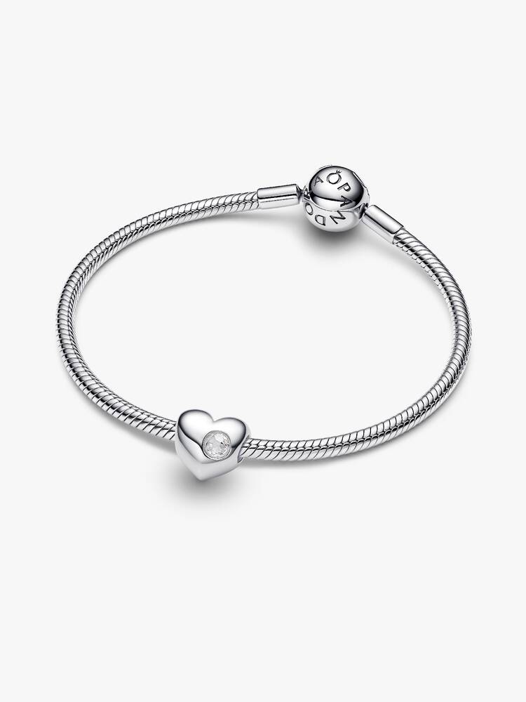 April Engravable Crystal Birthstone Heart Charm
