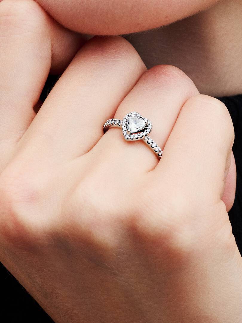 April Crystal Birthstone Elevated Heart Ring