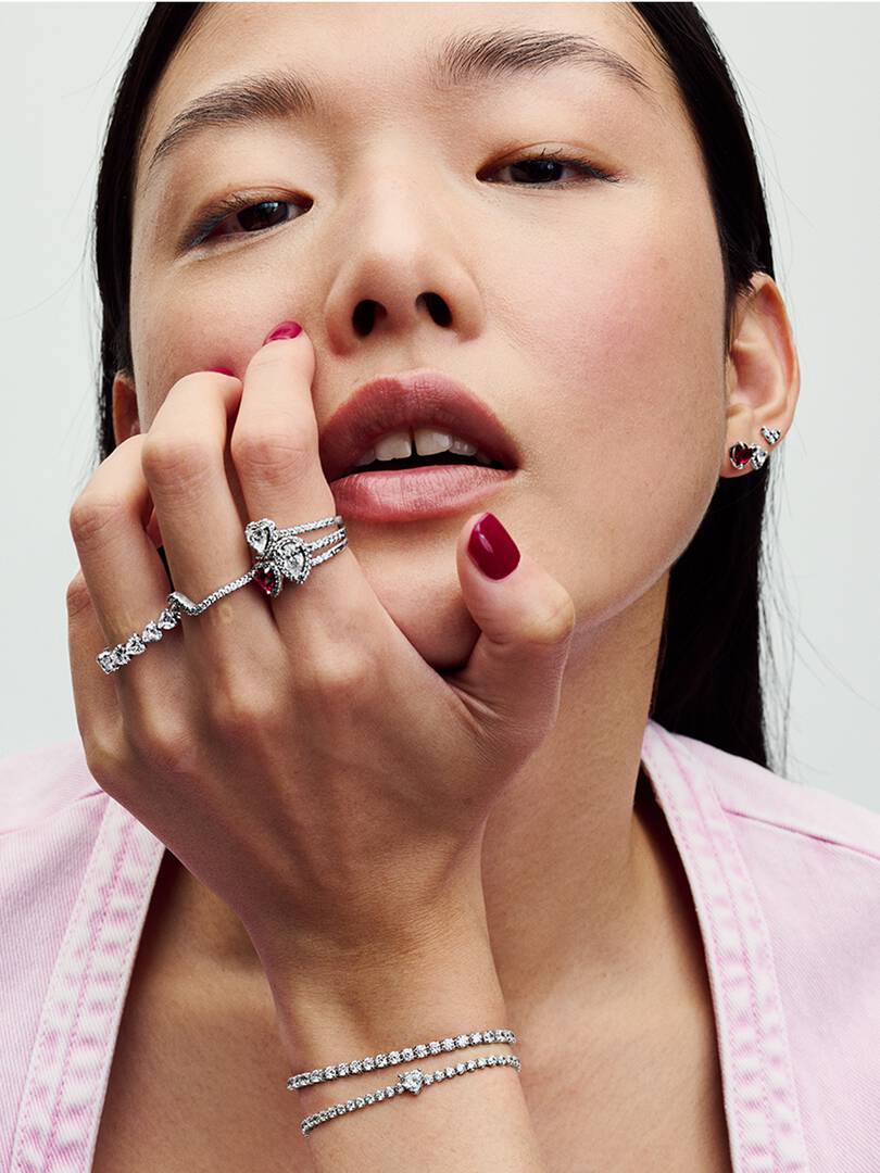 April Crystal Birthstone Elevated Heart Ring