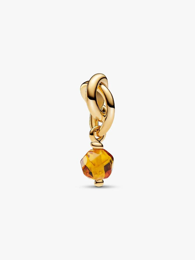 November Crystal Birthstone Eternity Circle Dangle Charm