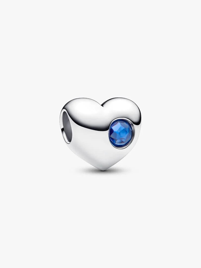 September Engravable Crystal Birthstone Heart Charm