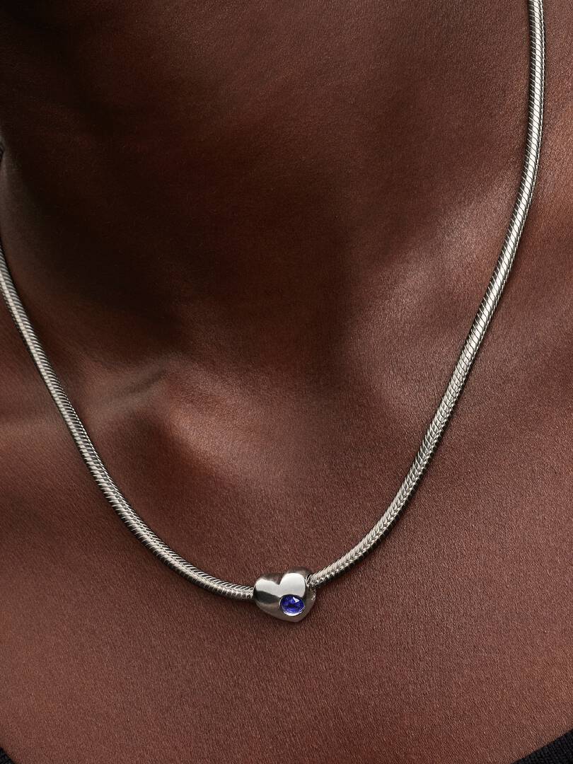 September Engravable Crystal Birthstone Heart Charm