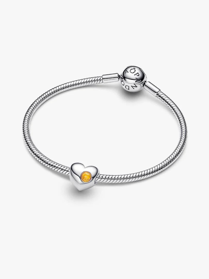 November Engravable Crystal Birthstone Heart Charm