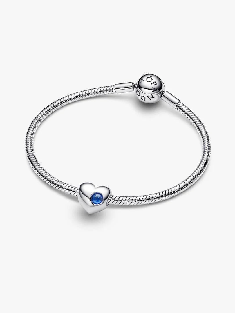 September Engravable Crystal Birthstone Heart Charm