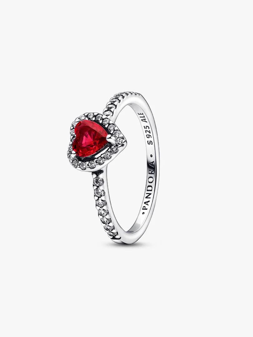 July Crystal Birthstone Elevated Red Heart Ring