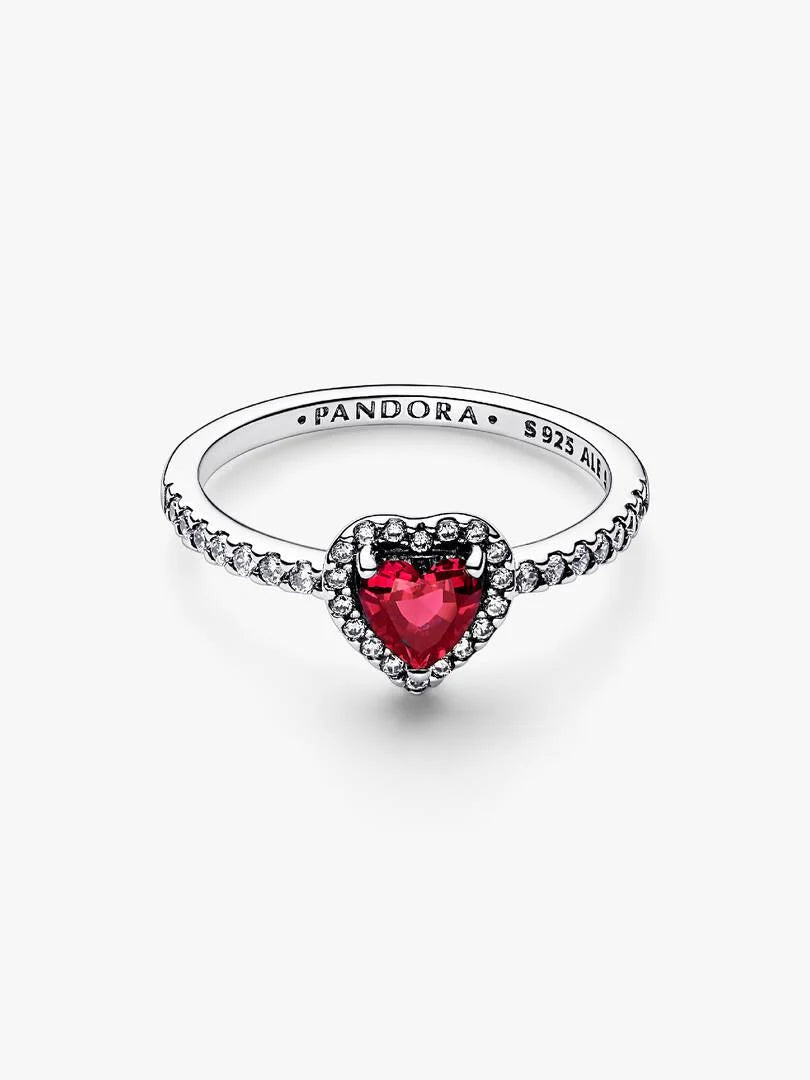 July Crystal Birthstone Elevated Red Heart Ring
