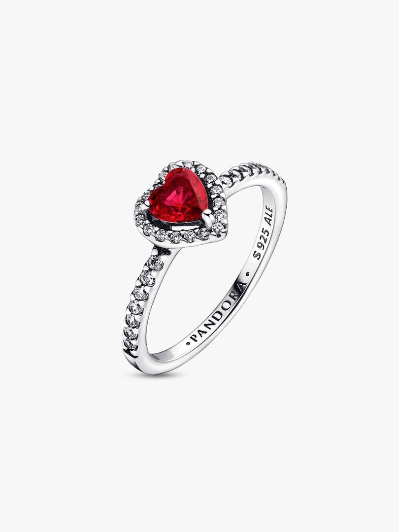 July Crystal Birthstone Elevated Red Heart Ring