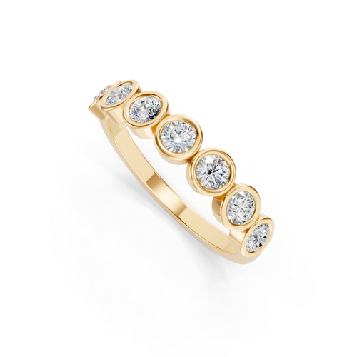 9ct Yellow Gold Diamond Rub-over Band
