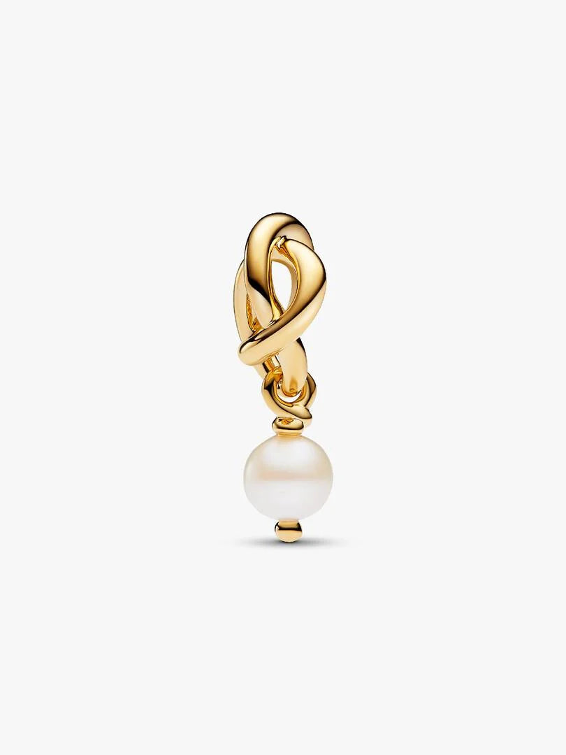 June Freshwater Cultured Pearl Birthstone Eternity Circle Dangle Charm
