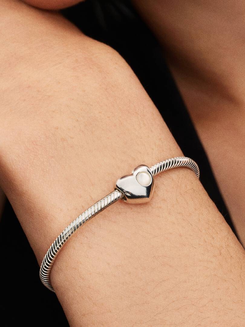 June Engravable Mother of Pearl Birthstone Heart Charm