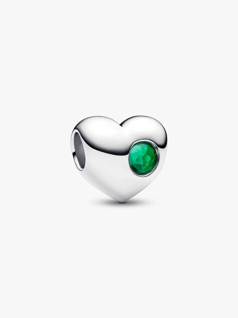 May Engravable Crystal Birthstone Heart Charm