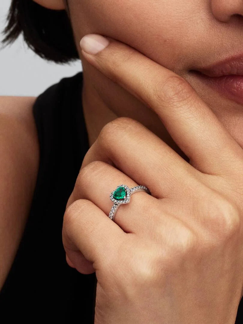 May Crystal Birthstone Elevated Heart Ring