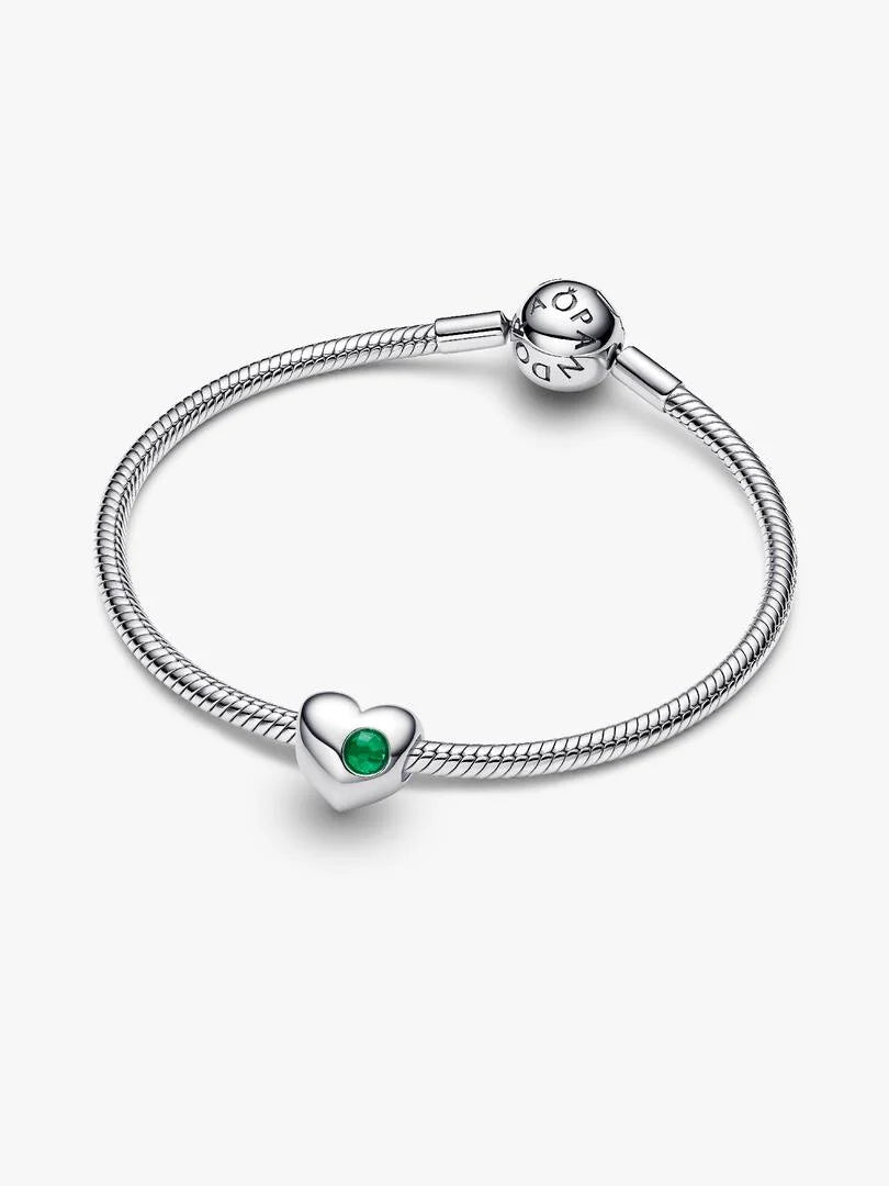 May Engravable Crystal Birthstone Heart Charm