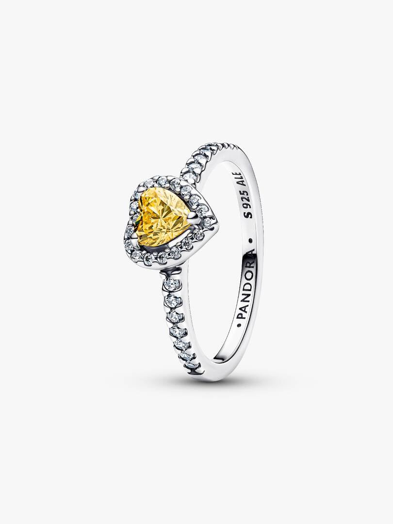 November Crystal Birthstone Sparkling Elevated Heart Ring