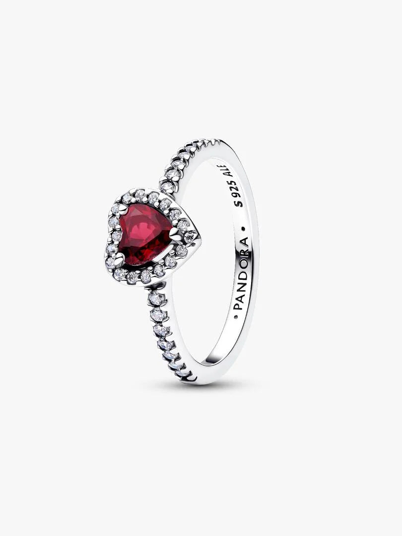 January Crystal Birthstone Elevated Rose Heart Ring