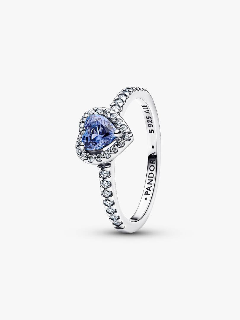 December Crystal Birthstone Sparkling Elevated Heart Ring