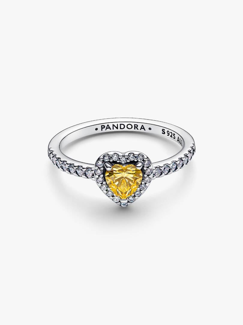 November Crystal Birthstone Sparkling Elevated Heart Ring