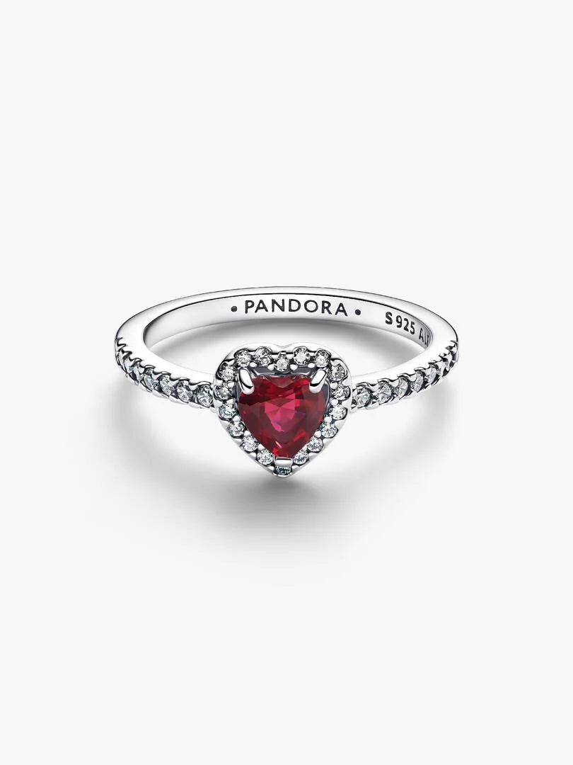 January Crystal Birthstone Elevated Rose Heart Ring