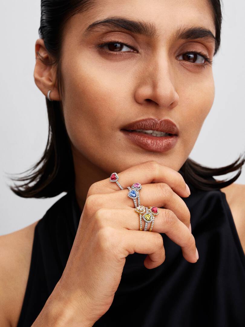 December Crystal Birthstone Sparkling Elevated Heart Ring