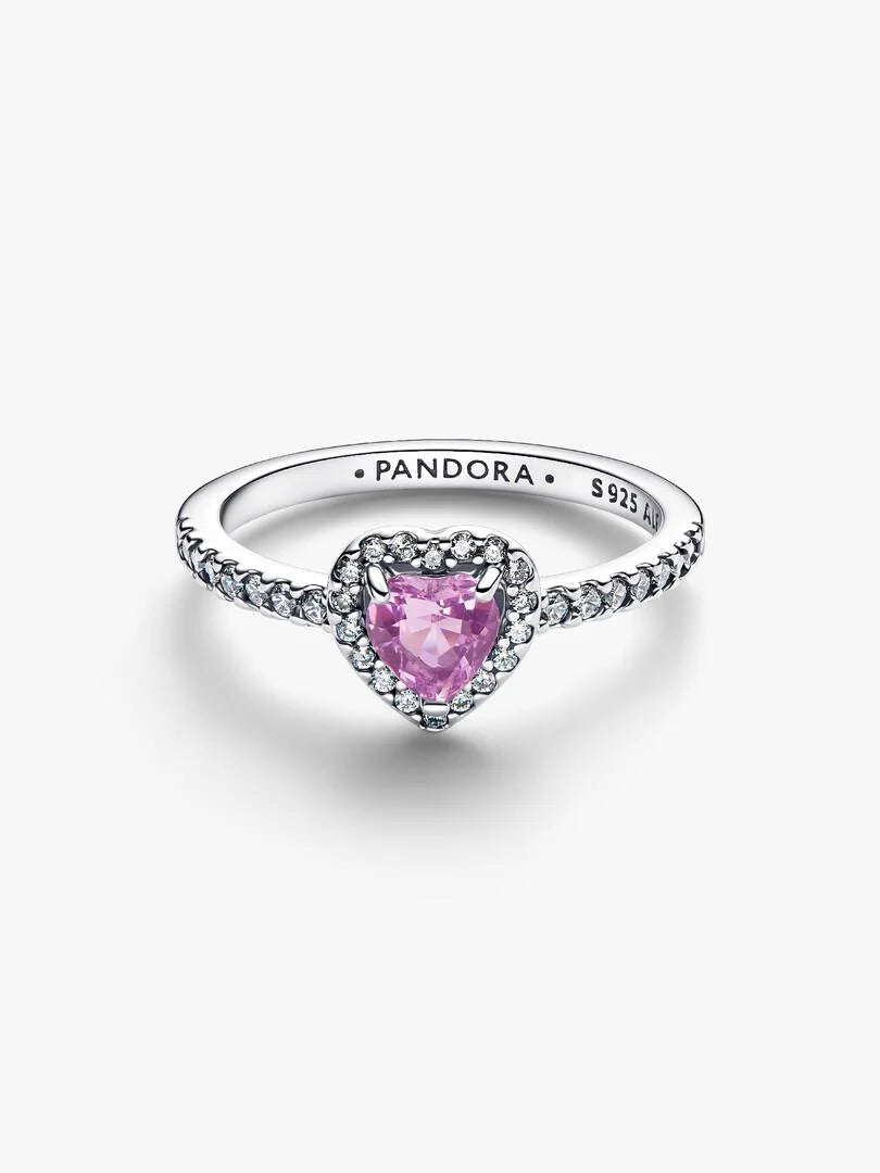 February Crystal Birthstone Elevated Light Purple Heart Ring