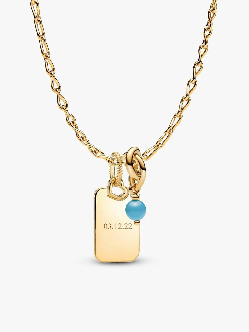 December Crystal Birthstone Engravable Necklace Set